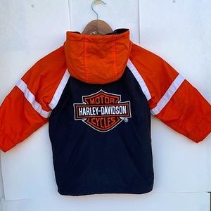 Harley Davidson Reversible Thick Zip Up Jacket Toddler Youth VTG Size 4T Kids